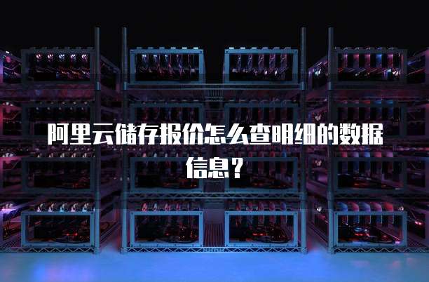 阿里云储存报价怎么查明细的数据信息?