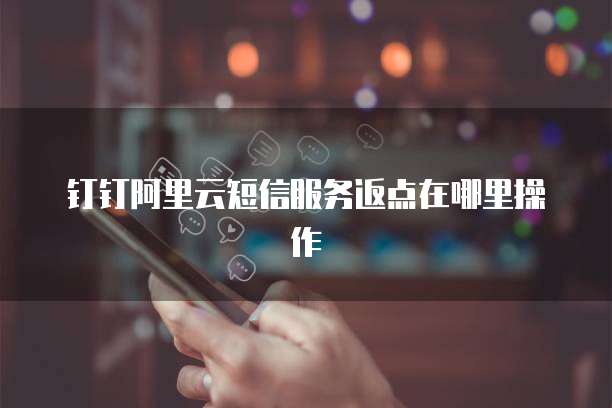 钉钉阿里云短信服务返点在哪里操作