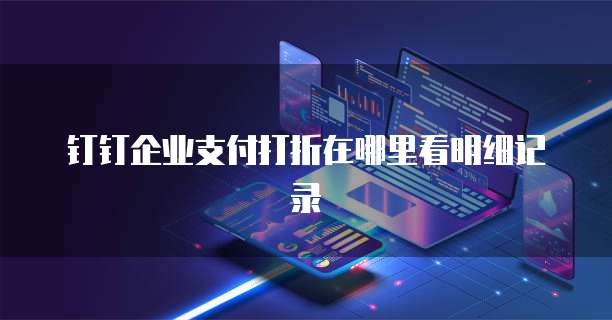 钉钉企业支付打折在哪里看明细记录