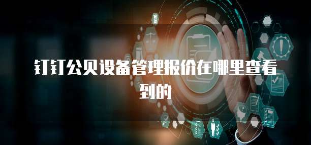 钉钉公贝设备管理报价在哪里查看到的