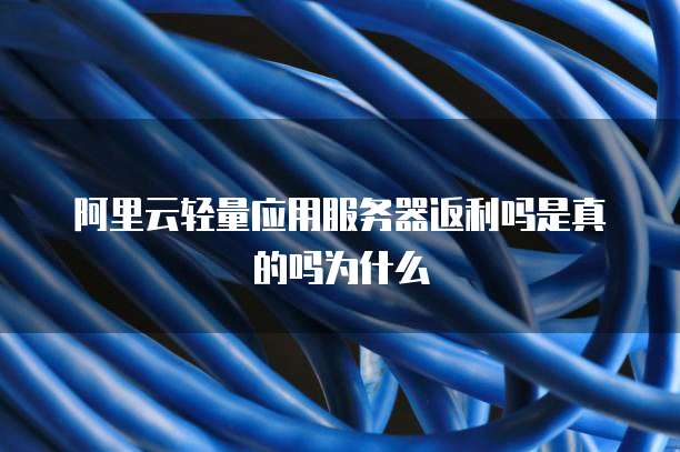 阿里云轻量应用服务器返利吗是真的吗为什么