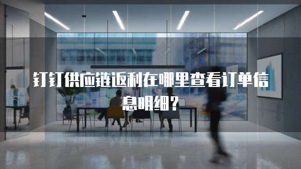 钉钉供应链返利在哪里查看订单信息明细?