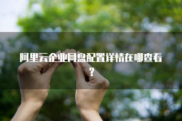 阿里云企业网盘配置详情在哪查看?