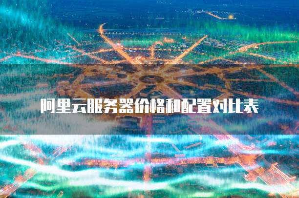 阿里云服务器价格和配置对比表
