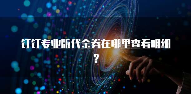 钉钉专业版代金券在哪里查看明细?