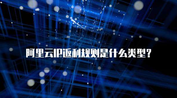 阿里云IP返利规则是什么类型?