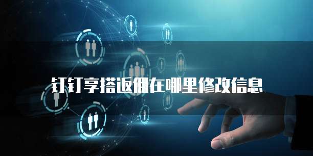 钉钉享搭返佣在哪里修改信息