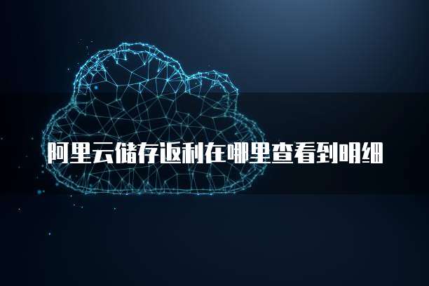 阿里云储存返利在哪里查看到明细