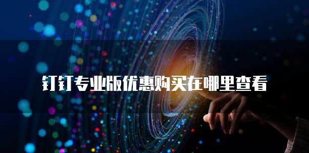 钉钉专业版优惠购买在哪里查看
