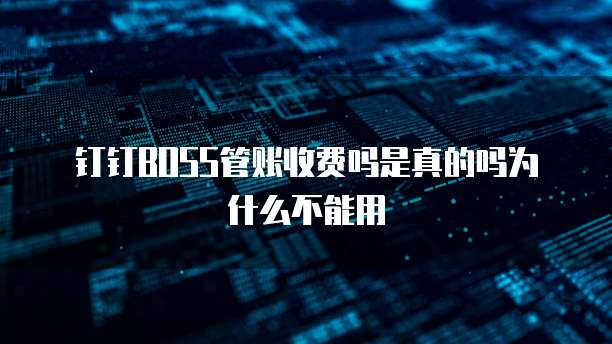 钉钉BOSS管账收费吗是真的吗为什么不能用