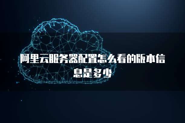 阿里云服务器配置怎么看的版本信息是多少