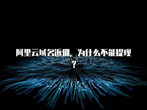 阿里云域名返佣，为什么不能提现？