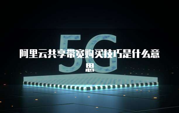 阿里云共享带宽购买技巧是什么意思