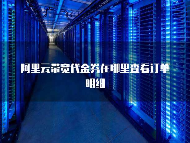 阿里云带宽代金券在哪里查看订单明细