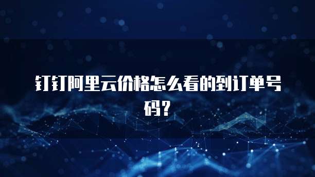 钉钉阿里云价格怎么看的到订单号码?