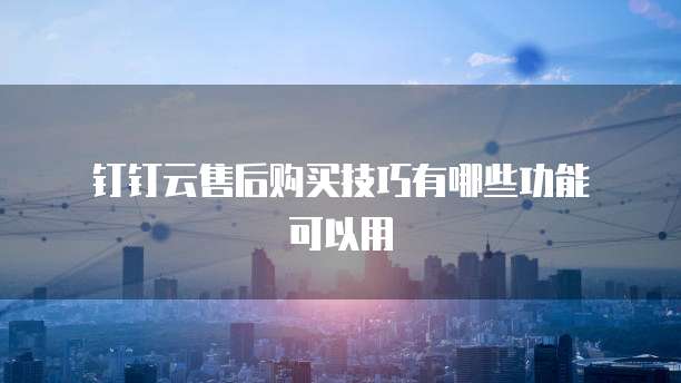 钉钉云售后购买技巧有哪些功能可以用