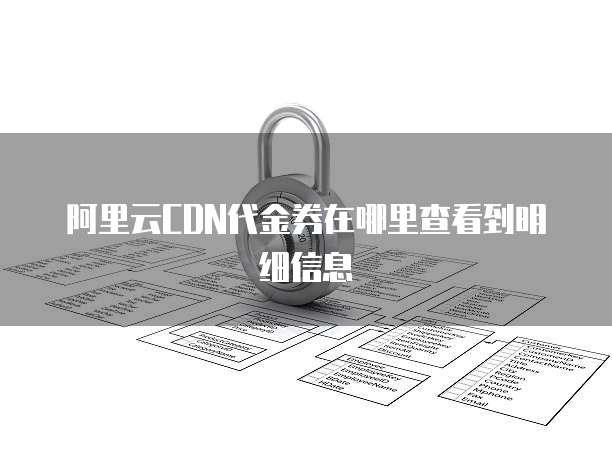 阿里云CDN代金券在哪里查看到明细信息