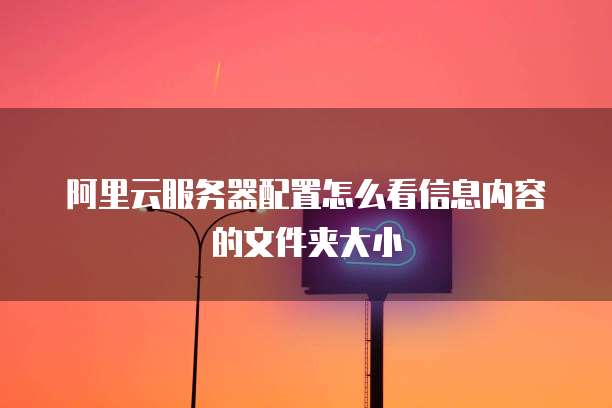 阿里云服务器配置怎么看信息内容的文件夹大小