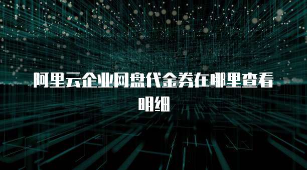 阿里云企业网盘代金券在哪里查看明细