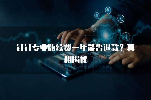 钉钉专业版续费一年能否退款？真相揭秘