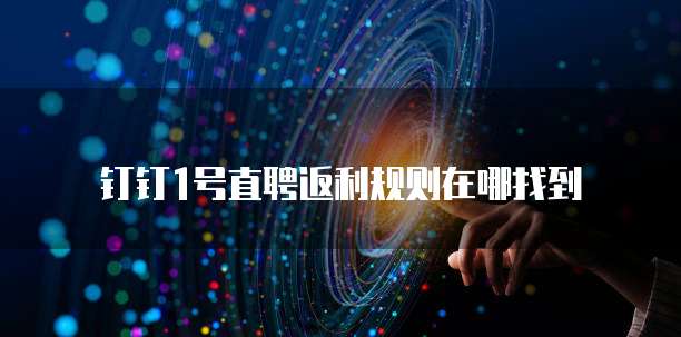 钉钉1号直聘返利规则在哪找到
