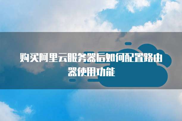 购买阿里云服务器后如何配置路由器使用功能