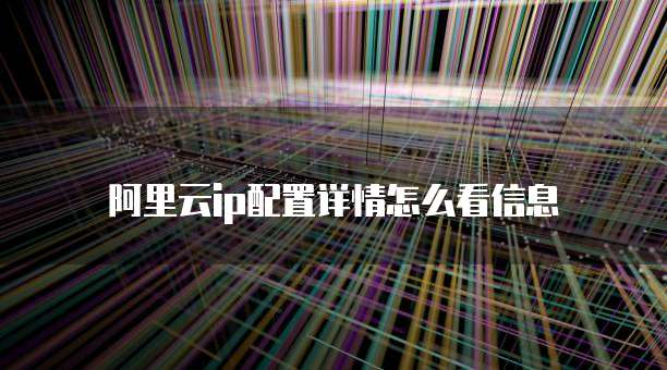阿里云ip配置详情怎么看信息