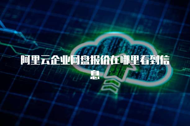 阿里云企业网盘报价在哪里看到信息