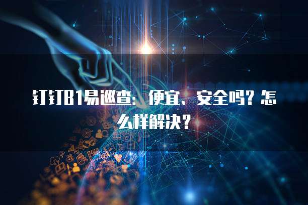 钉钉B1易巡查:便宜、安全吗?怎么样解决?