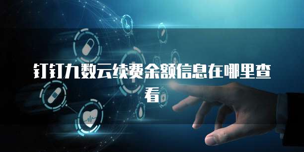 钉钉九数云续费余额信息在哪里查看