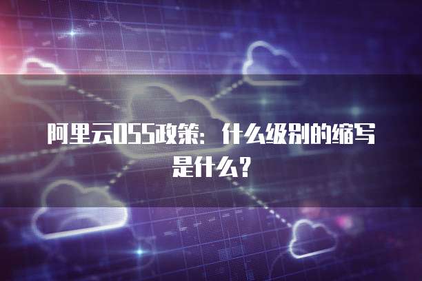 阿里云OSS政策：什么级别的缩写是什么？