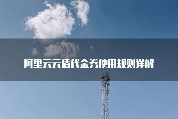 阿里云云盾代金券使用规则详解