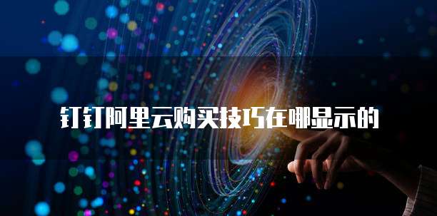 钉钉阿里云购买技巧在哪显示的