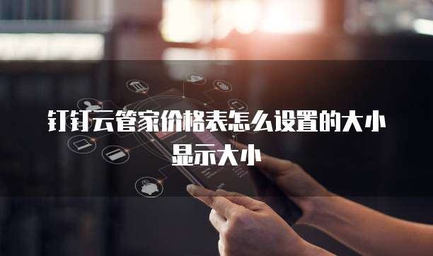 钉钉云管家价格表怎么设置的大小显示大小