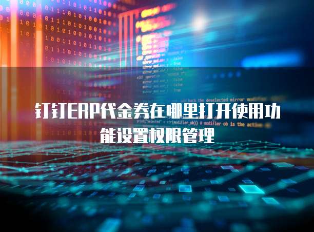 钉钉ERP代金券在哪里打开使用功能设置权限管理