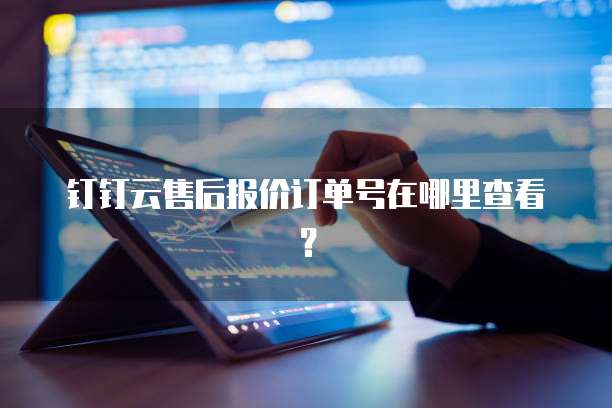 钉钉云售后报价订单号在哪里查看?
