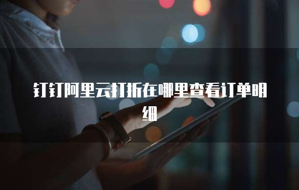 钉钉阿里云打折在哪里查看订单明细