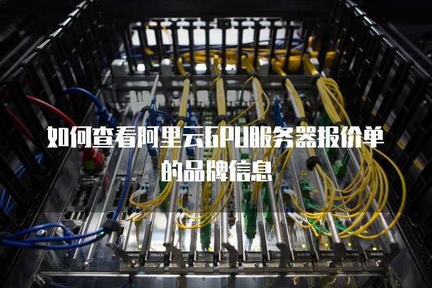 如何查看阿里云GPU服务器报价单的品牌信息