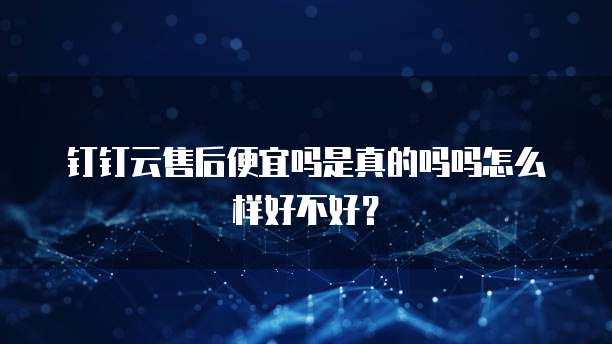 钉钉云售后便宜吗是真的吗吗怎么样好不好？