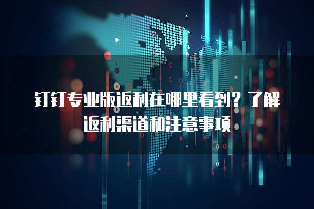 钉钉专业版返利在哪里看到?了解返利渠道和注意事项