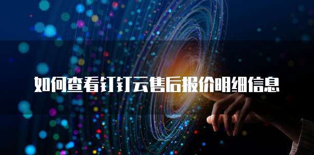 如何查看钉钉云售后报价明细信息