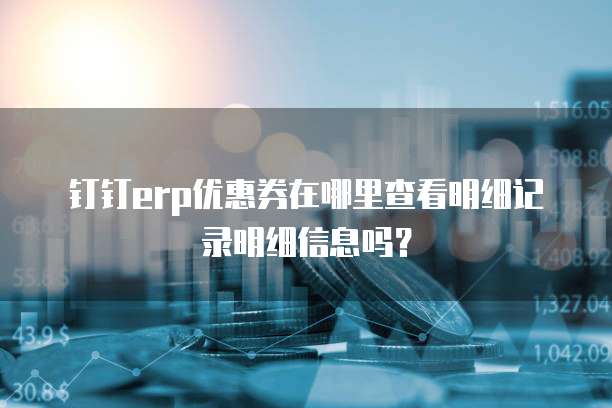 钉钉erp优惠券在哪里查看明细记录明细信息吗?