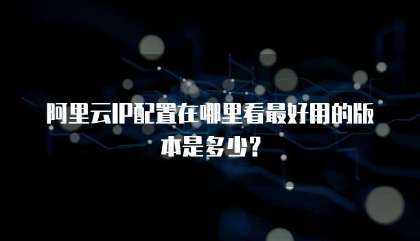 阿里云IP配置在哪里看最好用的版本是多少?