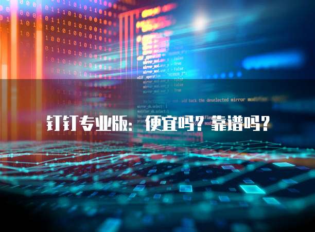 钉钉专业版:便宜吗?靠谱吗?