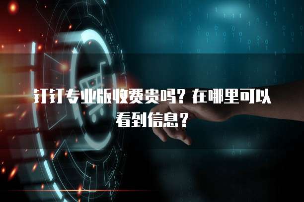 钉钉专业版收费贵吗？在哪里可以看到信息？