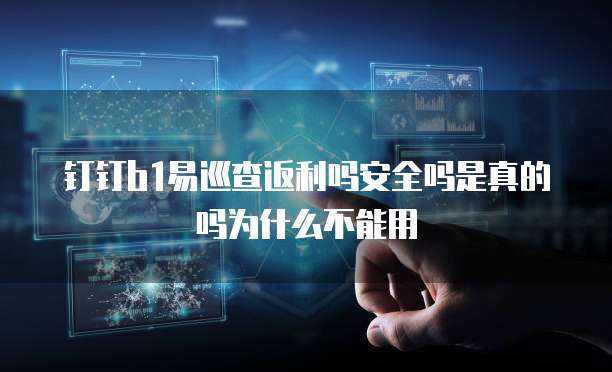 钉钉b1易巡查返利吗安全吗是真的吗为什么不能用