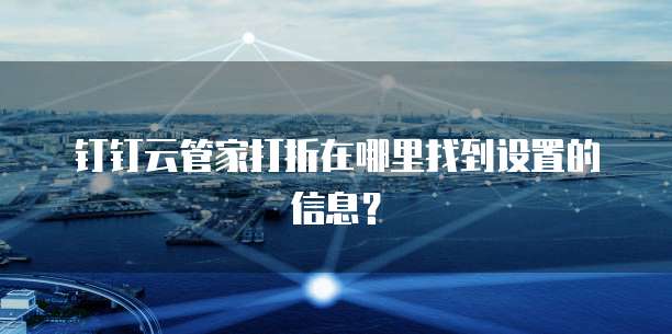 钉钉云管家打折在哪里找到设置的信息?