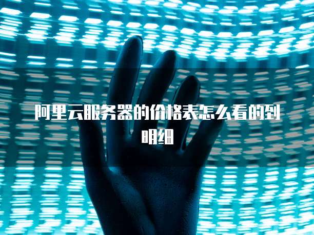 阿里云服务器的价格表怎么看的到明细