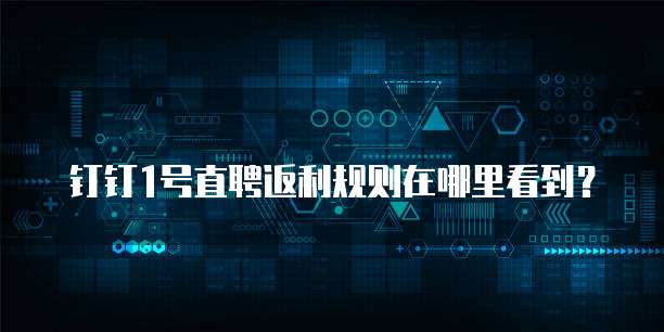钉钉1号直聘返利规则在哪里看到?