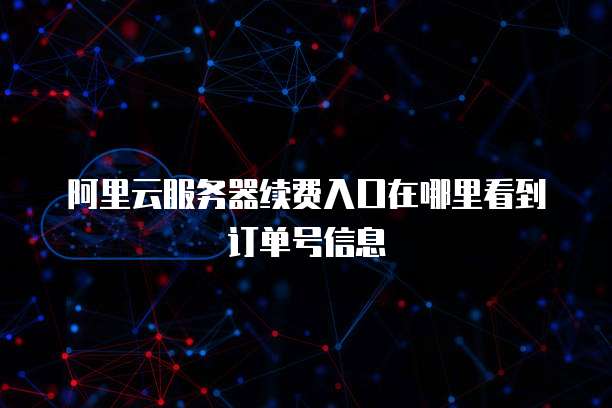 阿里云服务器续费入口在哪里看到订单号信息